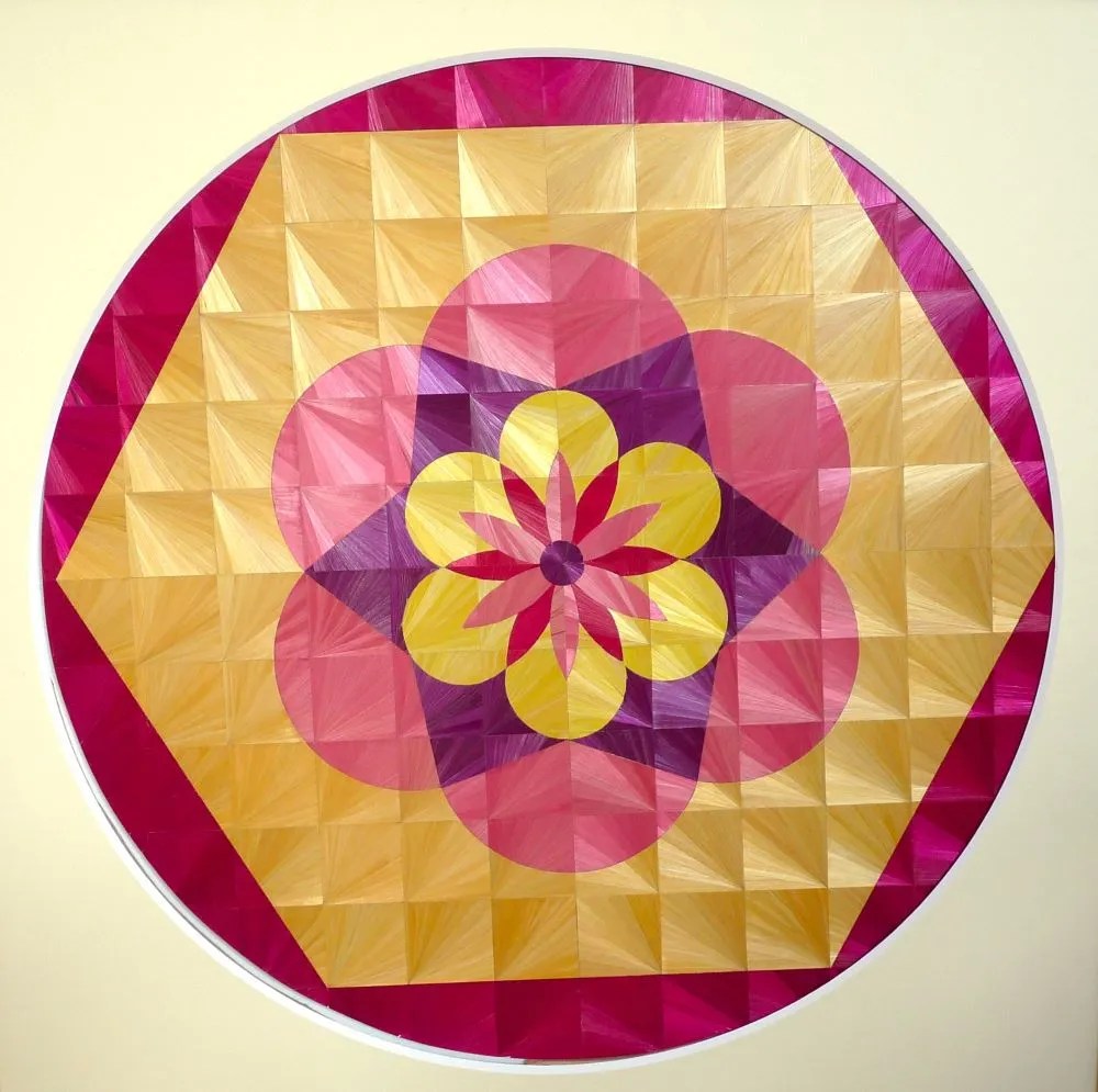 Artwork Mandala - marqueterie de paille