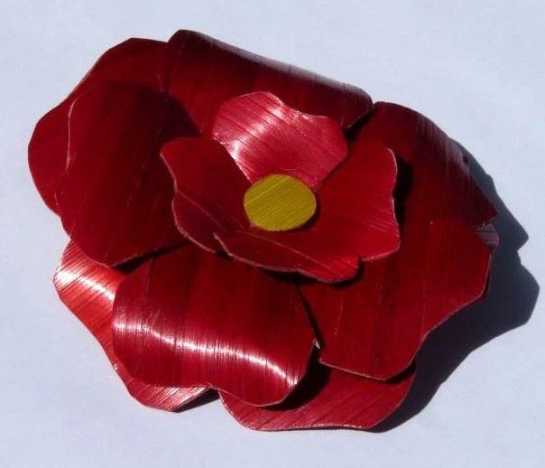 Fleur de paille rouge