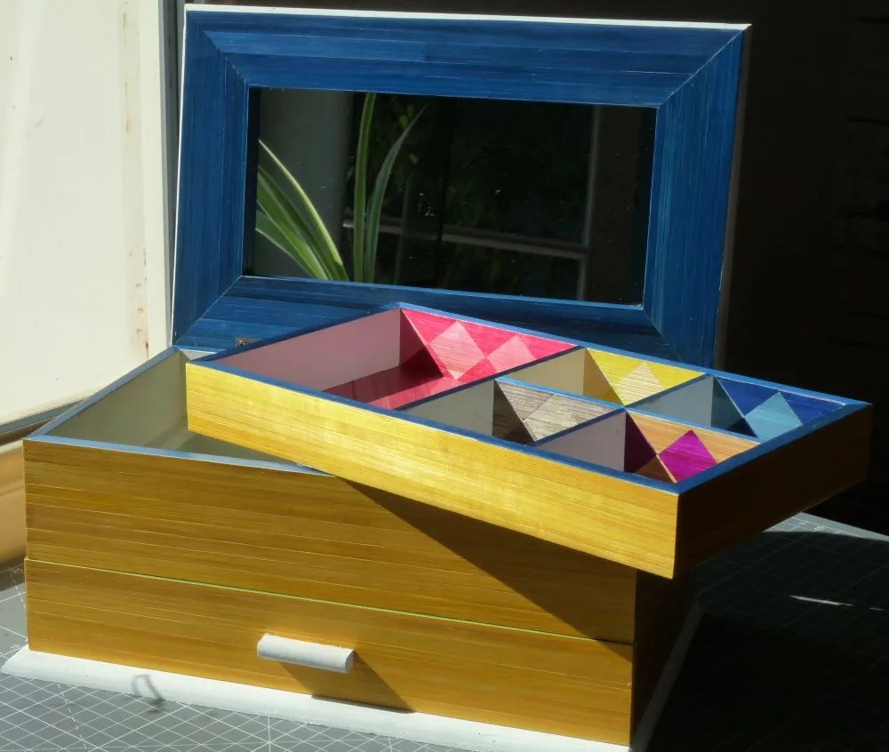 Intérieur de la boîte avec le plateau supérieur amovible