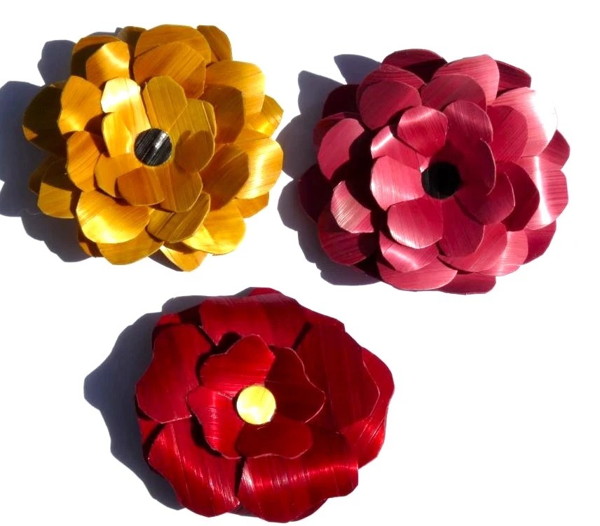 Fleurs créent en marqueterie de paille