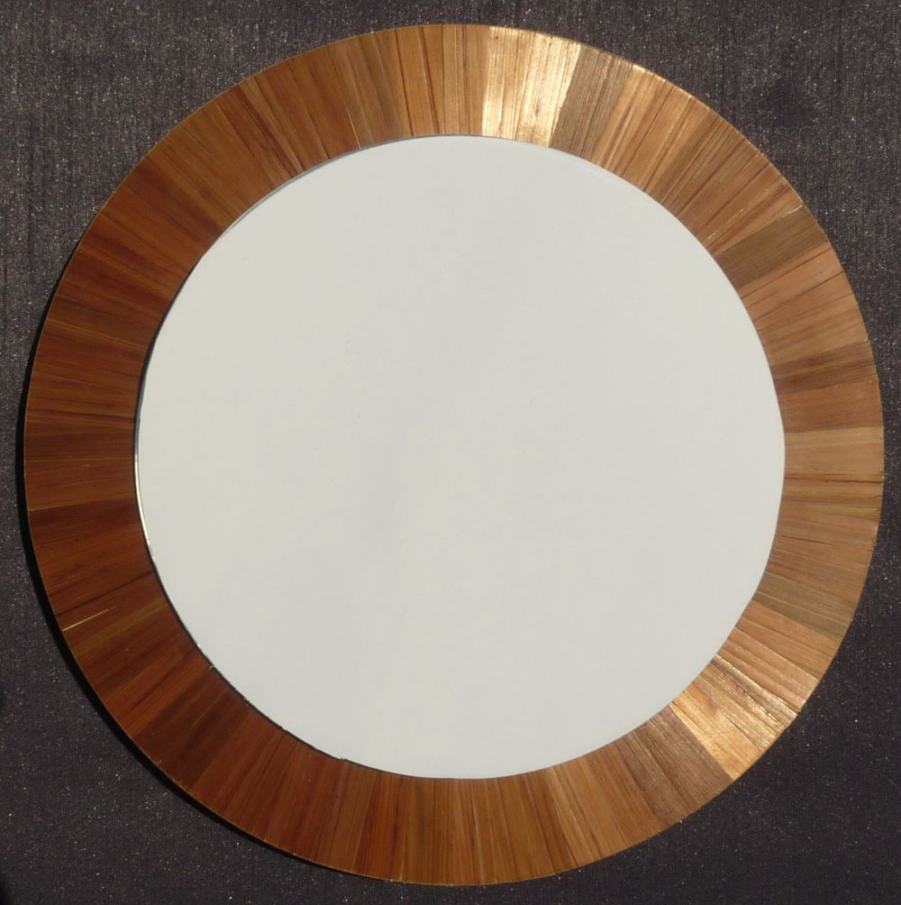 Miroir décoré en marqueterie de paille cuivre