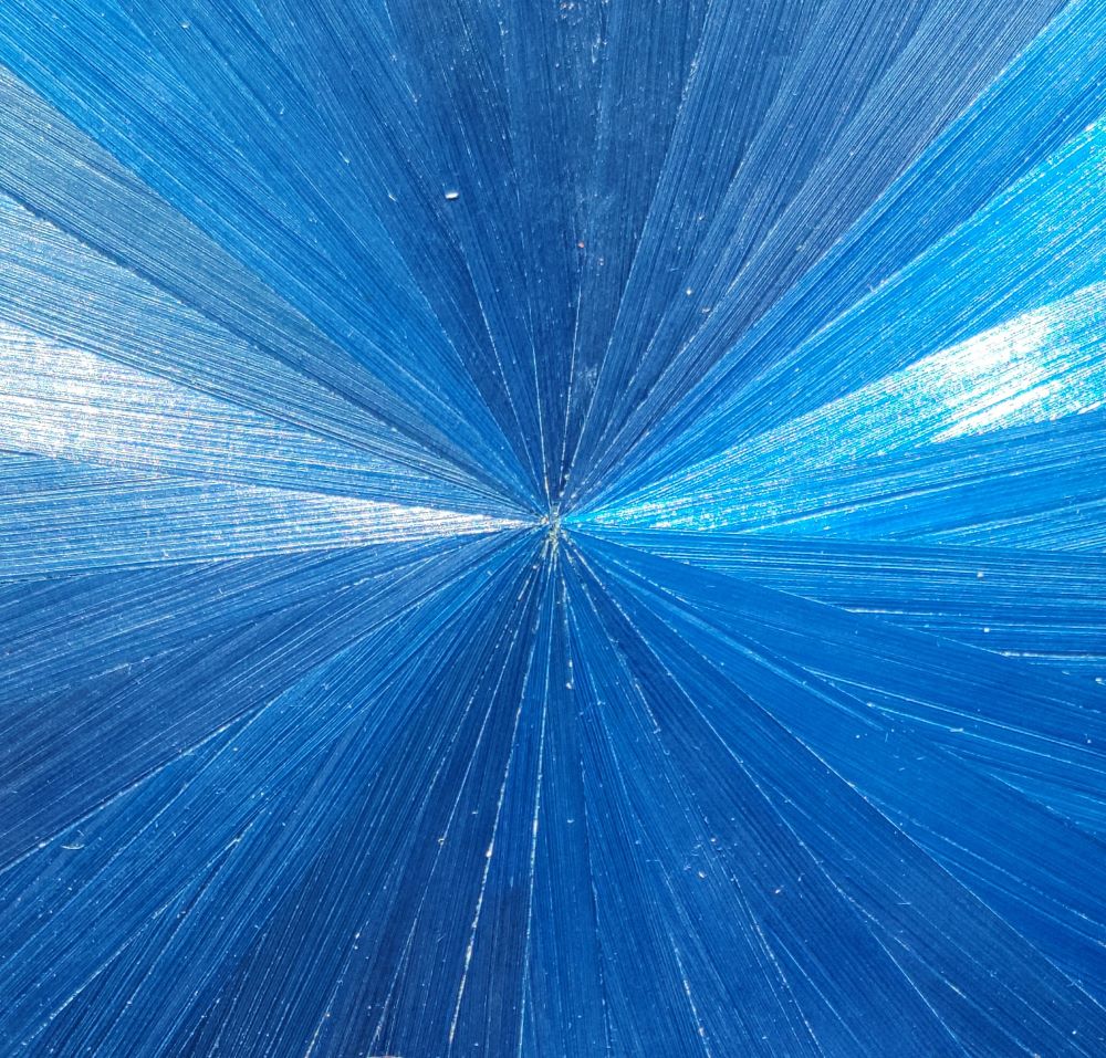 Soleil marqueterie de paille bleu