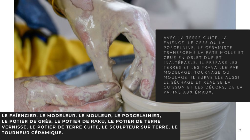 définition céramique avec tous les différents métiers de la céramique