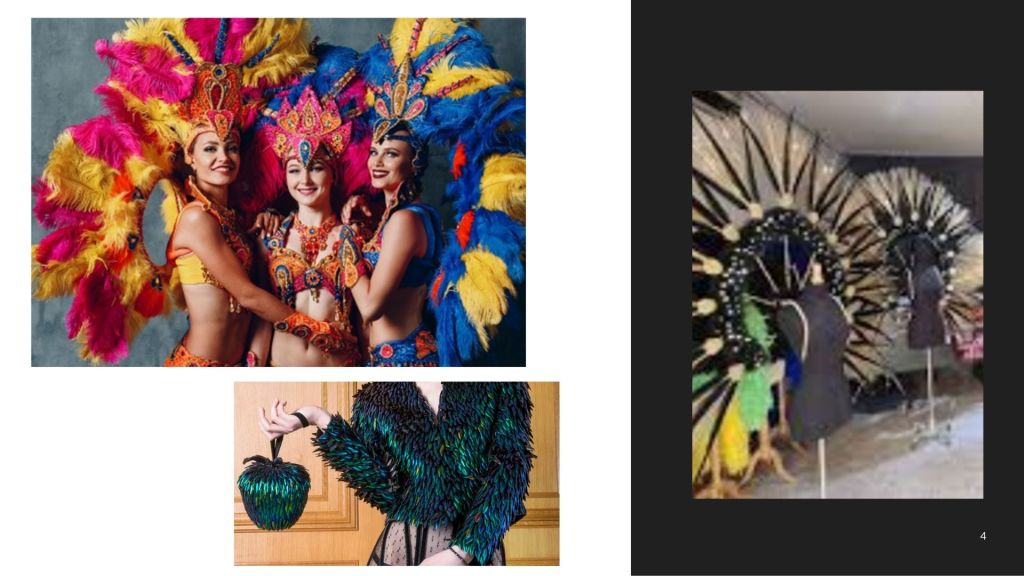 exemple de réalisation plumassier avec les plumes du Lido