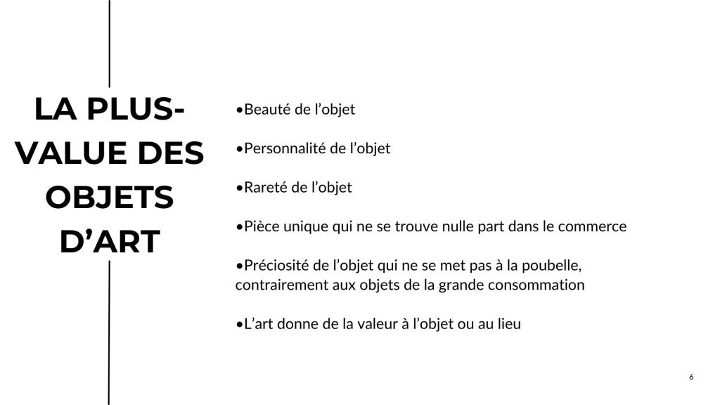 la plus-value des objets d'art