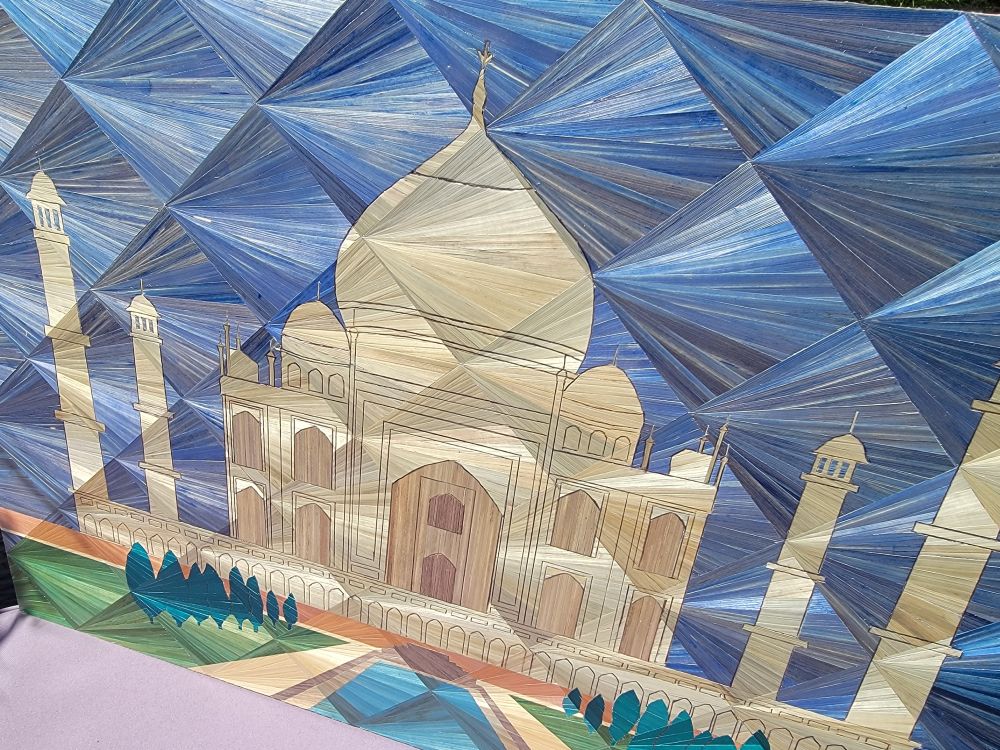 Le Taj Mahal - marqueterie de paille