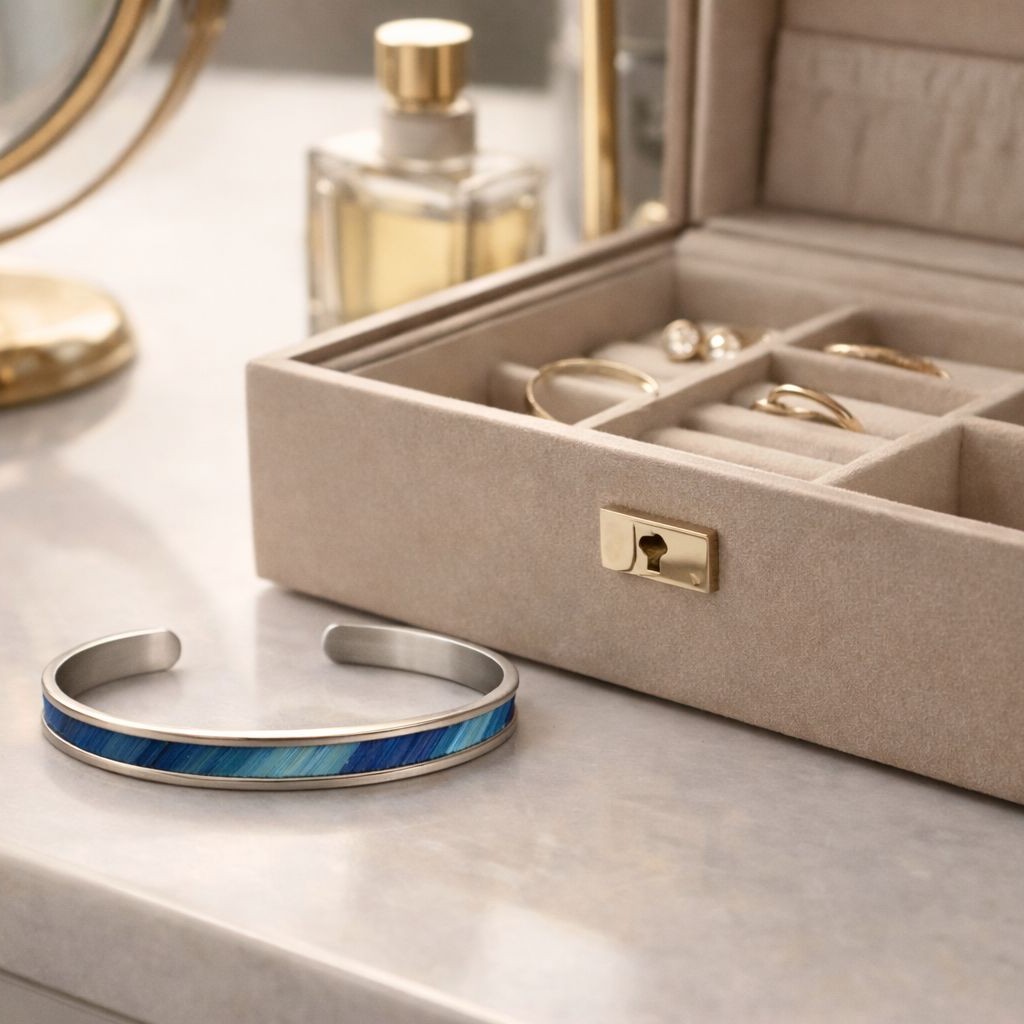 Bracelet bleu avec coffret