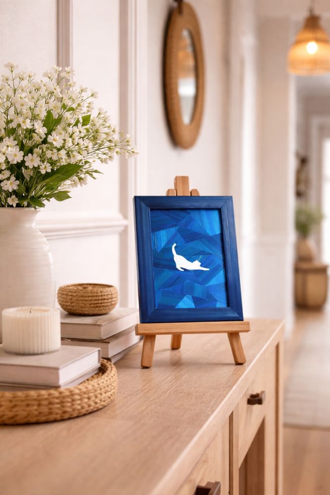 Chat bleu tranquille