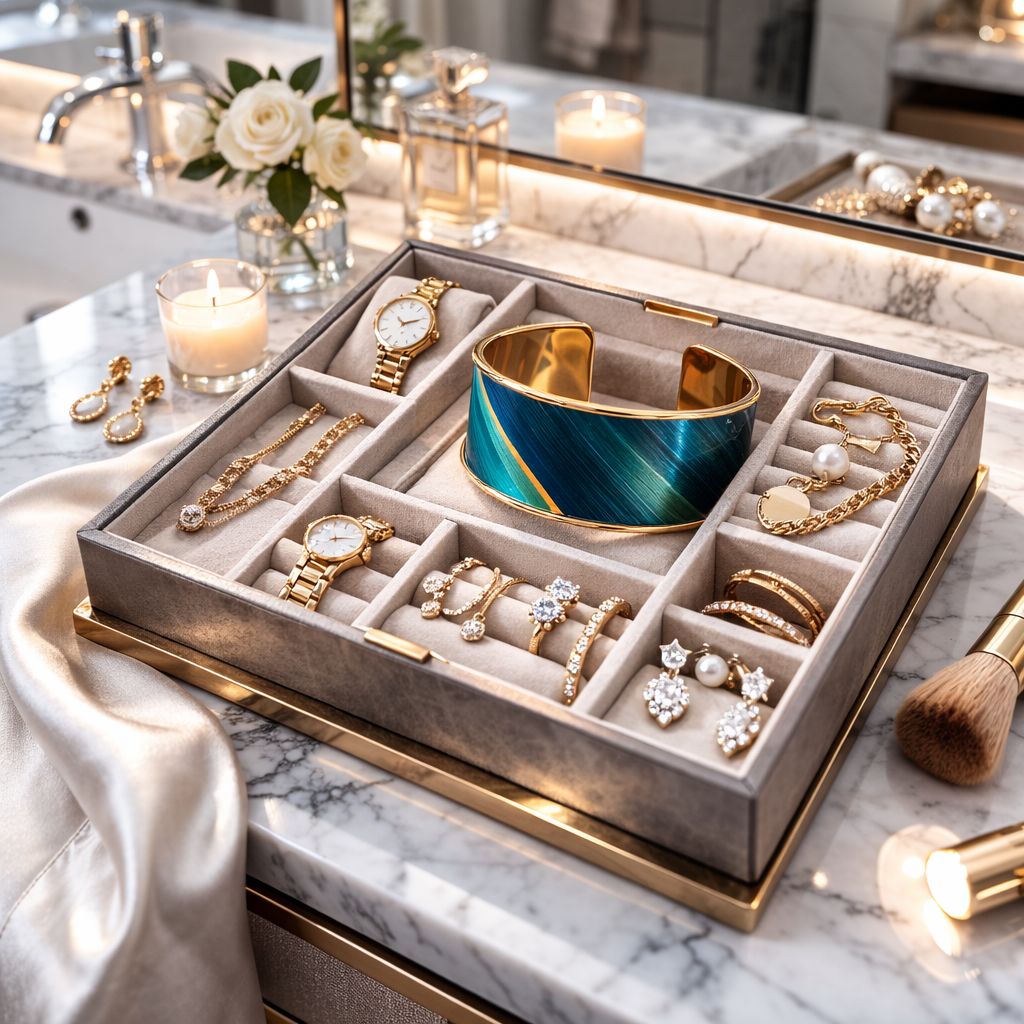 bracelet emeraude dans un boîte a bijoux