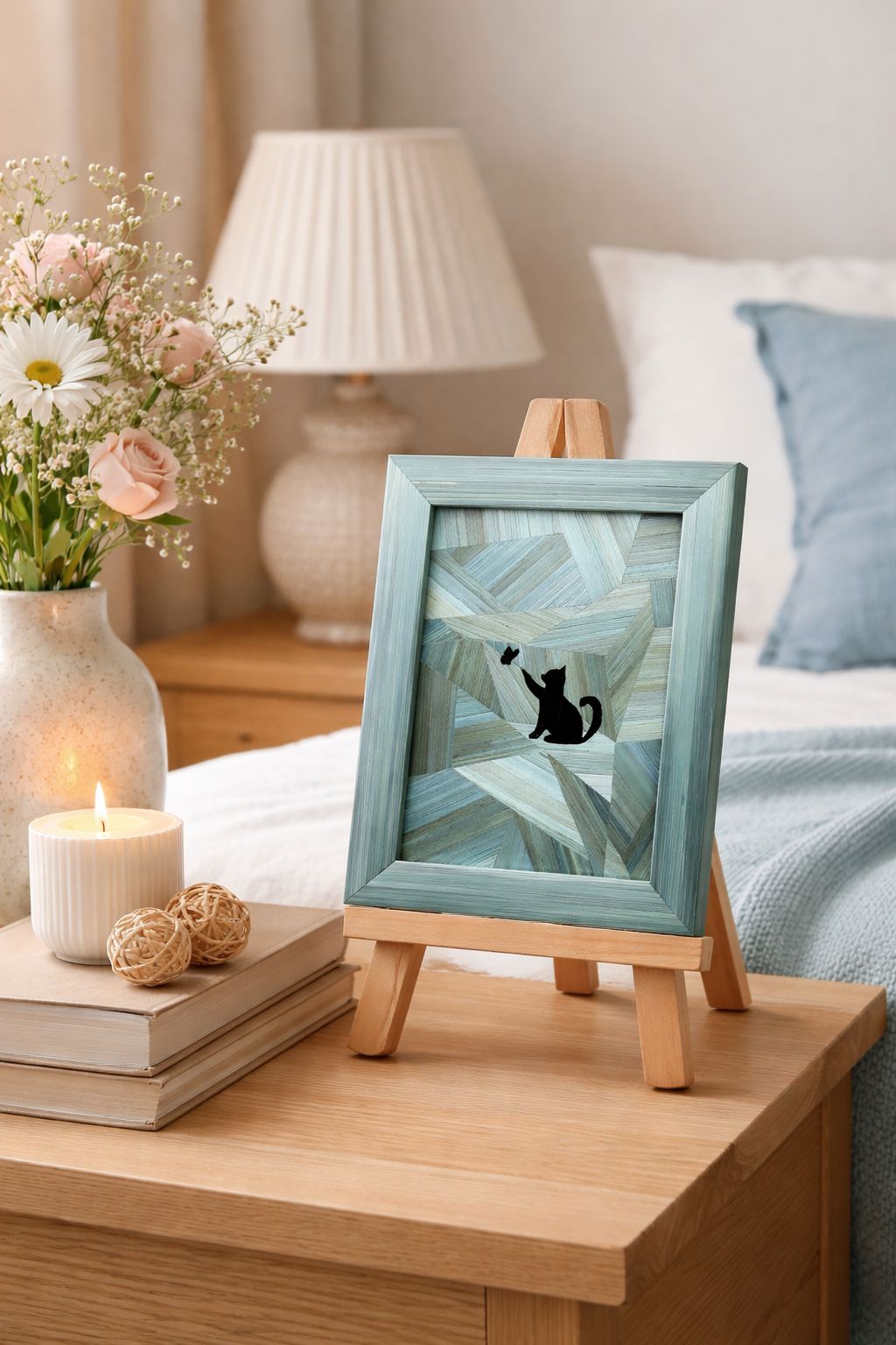 tableau chat artisanal deco