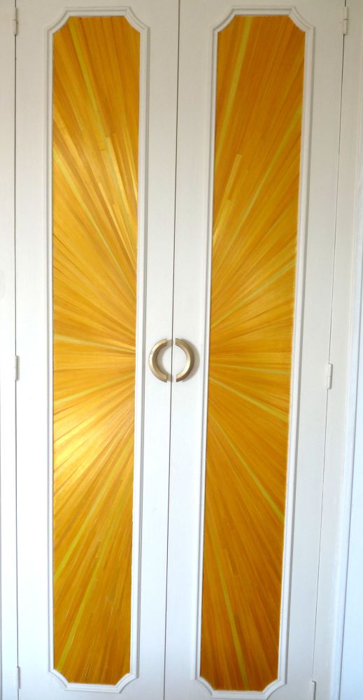 Portes de placard en marqueterie de paille