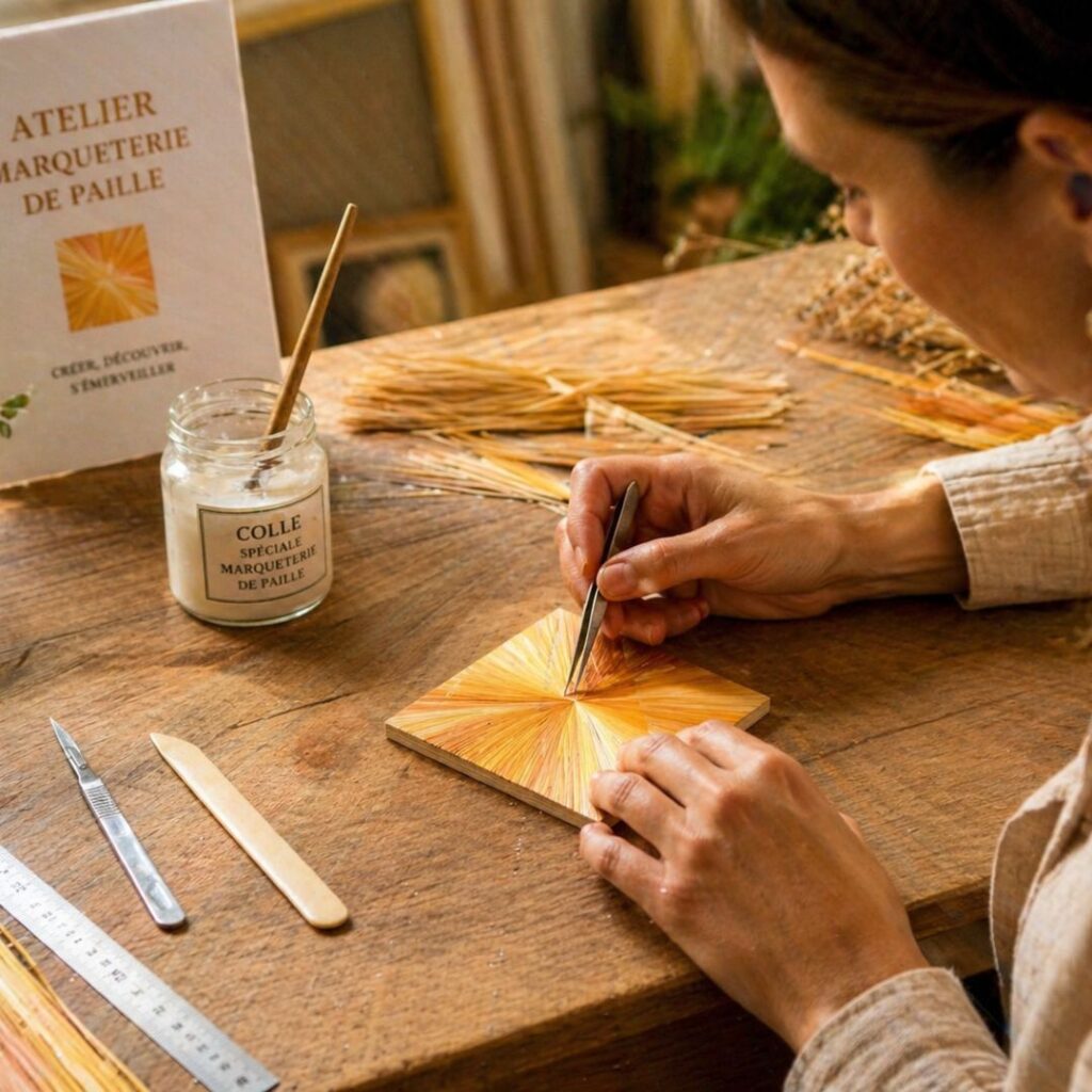 Atelier marqueterie de paille