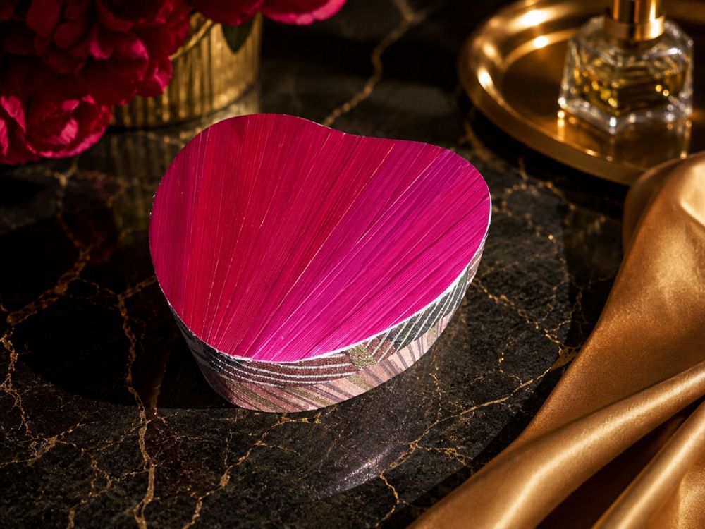 boite cœur - Ecrin bague quartz rose