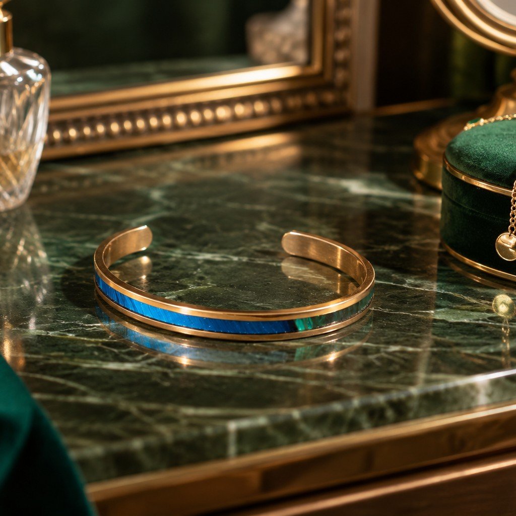 bracelet eau vert en marqueterie