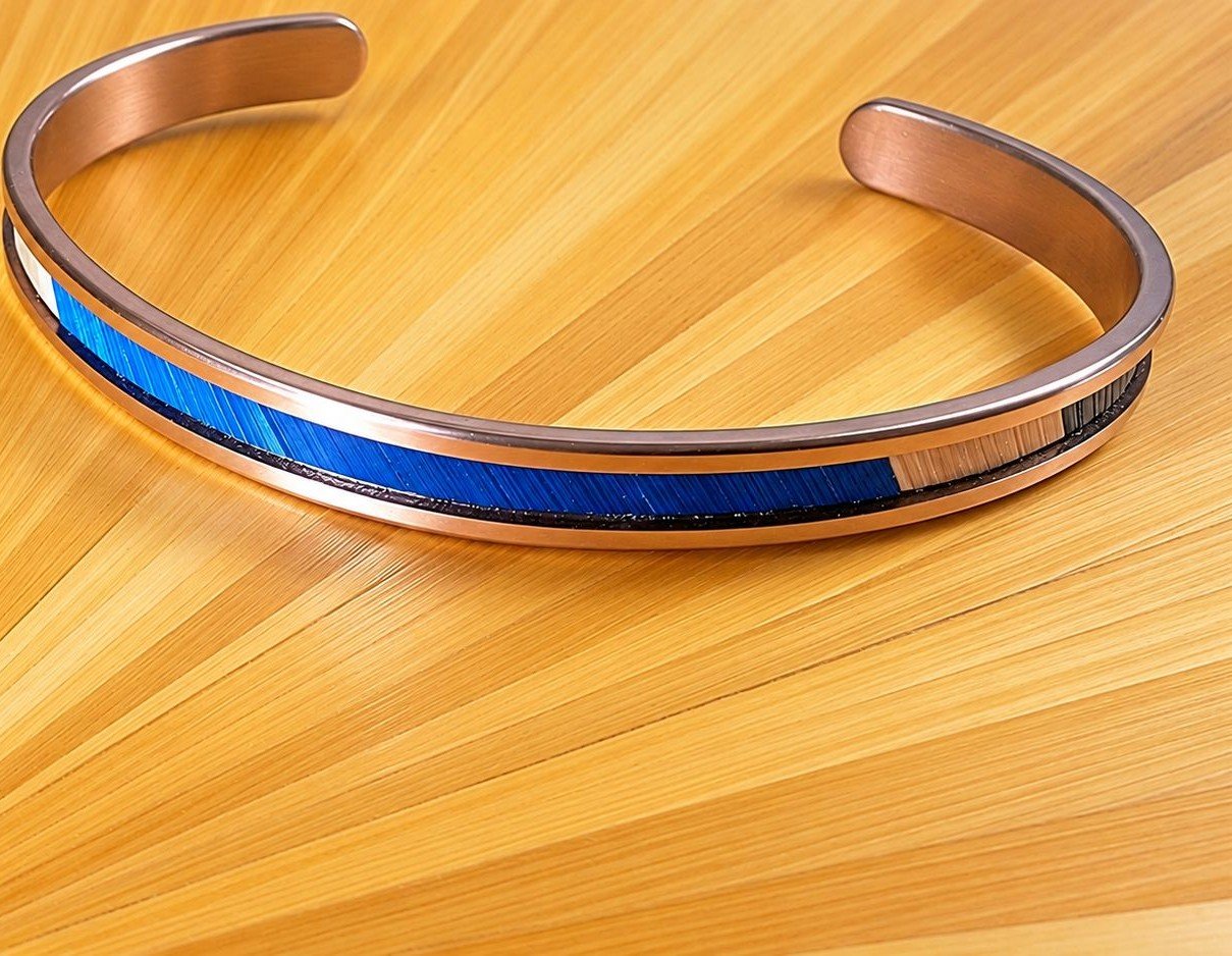 bracelet en marqueterie bleu