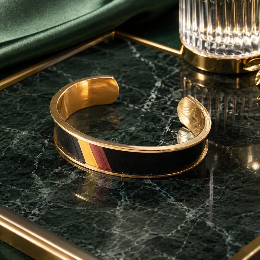 Bracelet noir cuivre et jaune
